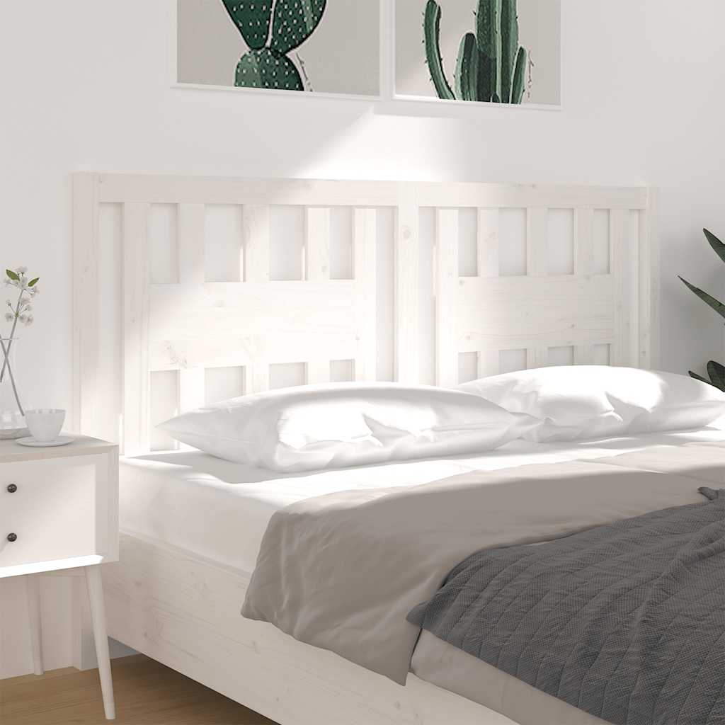 Headboard White 146x4x100 cm Solid Wood Pine