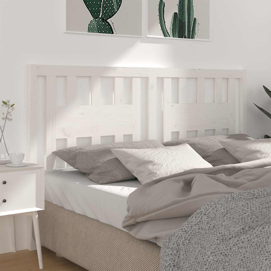 Headboard White 146x4x100 cm Solid Wood Pine