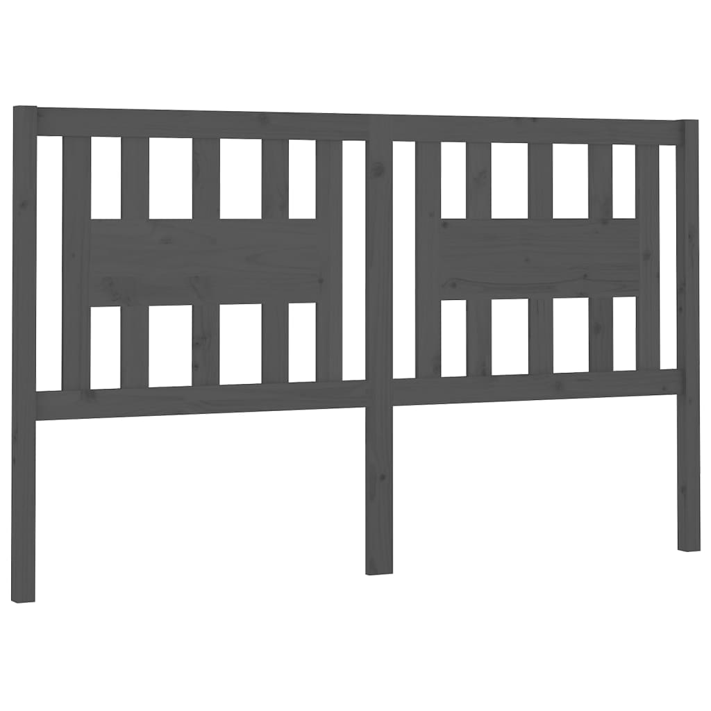 Headboard Grey 166x4x100 cm Solid Wood Pine