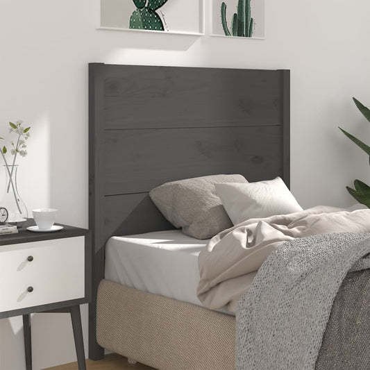 vidaXL Headboard Grey 81x4x100 cm Solid Wood Pine