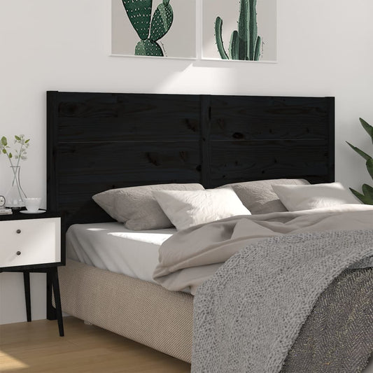 vidaXL Headboard Black 141x4x100 cm Solid Wood Pine