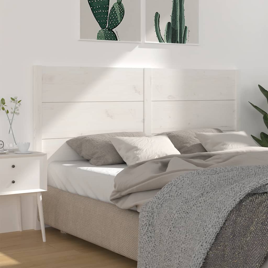 Headboard White 206x4x100 cm Solid Wood Pine