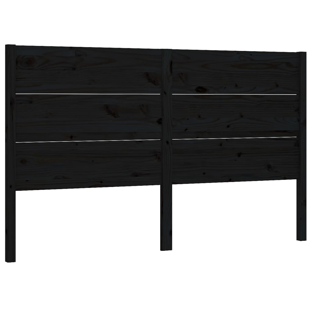 vidaXL Headboard Black 206x4x100 cm Solid Wood Pine