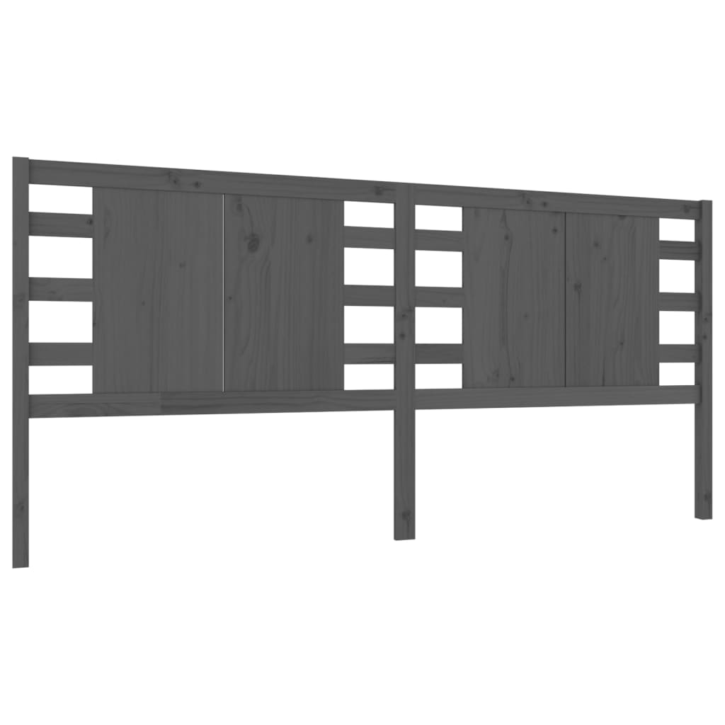 vidaXL Headboard Grey 126x4x100 cm Solid Wood Pine