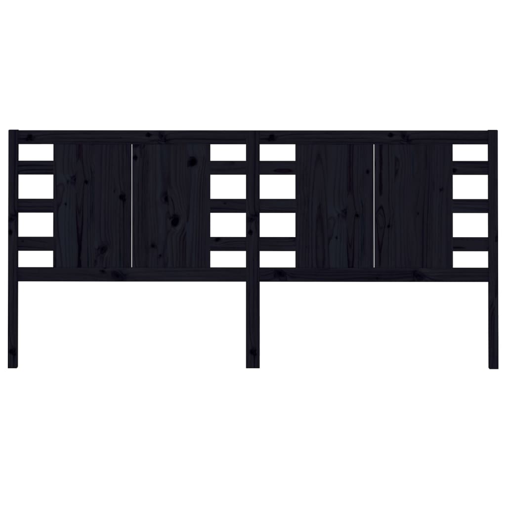 vidaXL Headboard Black 141x4x100 cm Solid Wood Pine