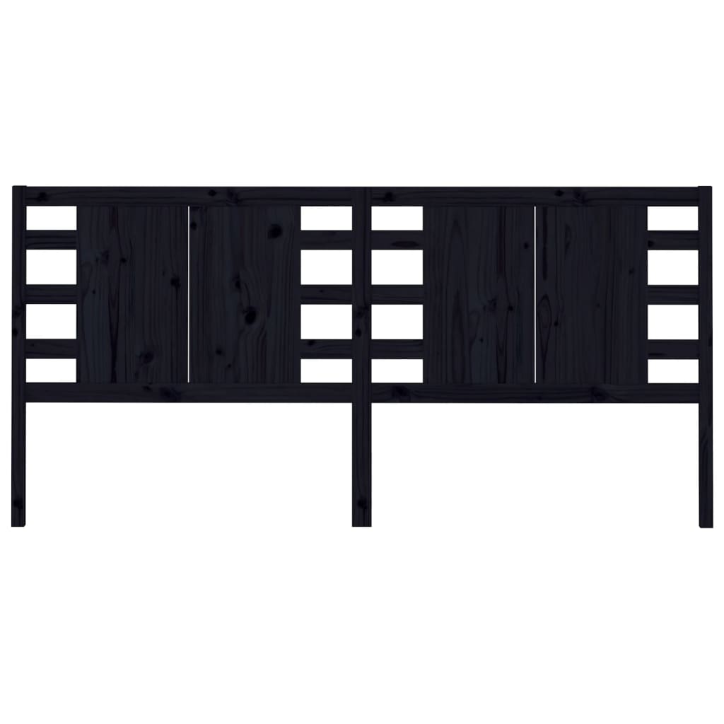 vidaXL Headboard Black 186x4x100 cm Solid Wood Pine