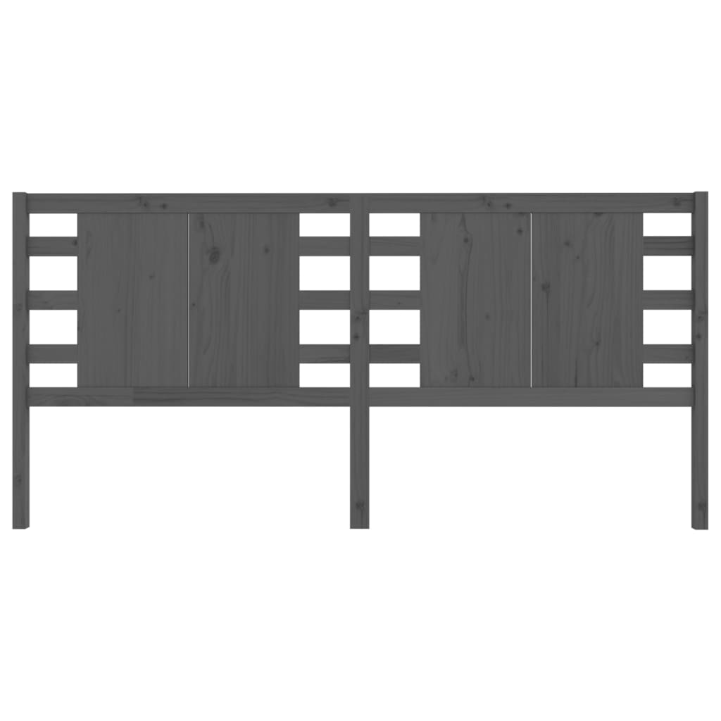 Headboard Grey 206x4x100 cm Solid Wood Pine