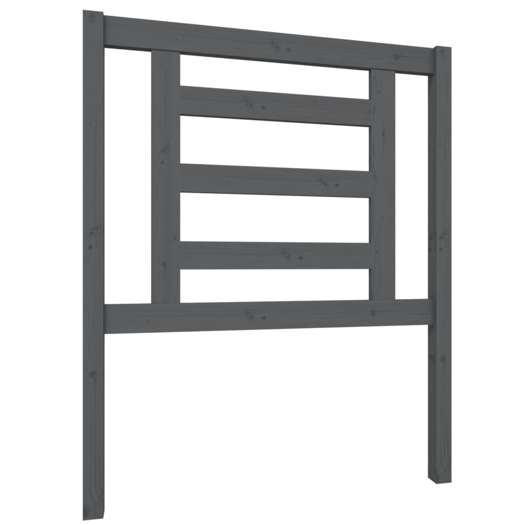 Bed Headboard Grey 81x4x100 cm Solid Wood Pine