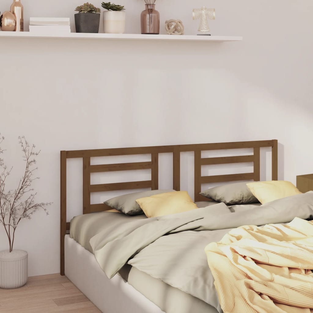 Bed Headboard Honey Brown 186x4x100 cm Solid Pine Wood