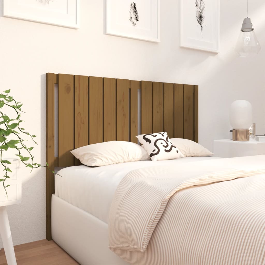 vidaXL Bed Headboard Honey Brown 125.5x4x100 cm Solid Wood Pine