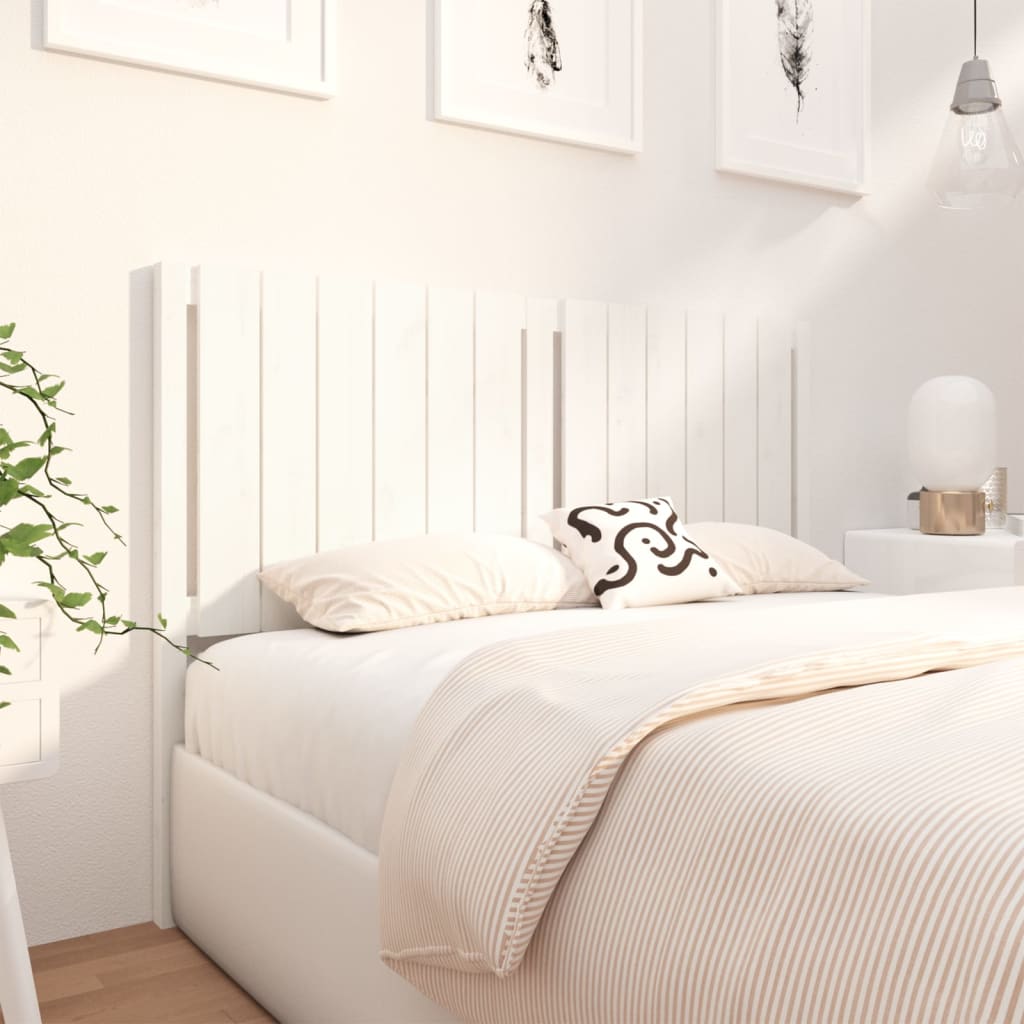 vidaXL Bed Headboard White 145.5x4x100 cm Solid Wood Pine