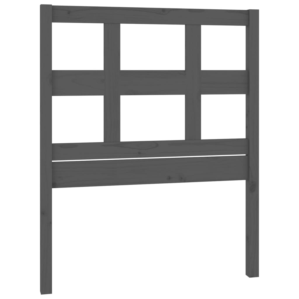 Bed Headboard Grey 80.5x4x100 cm Solid Wood Pine