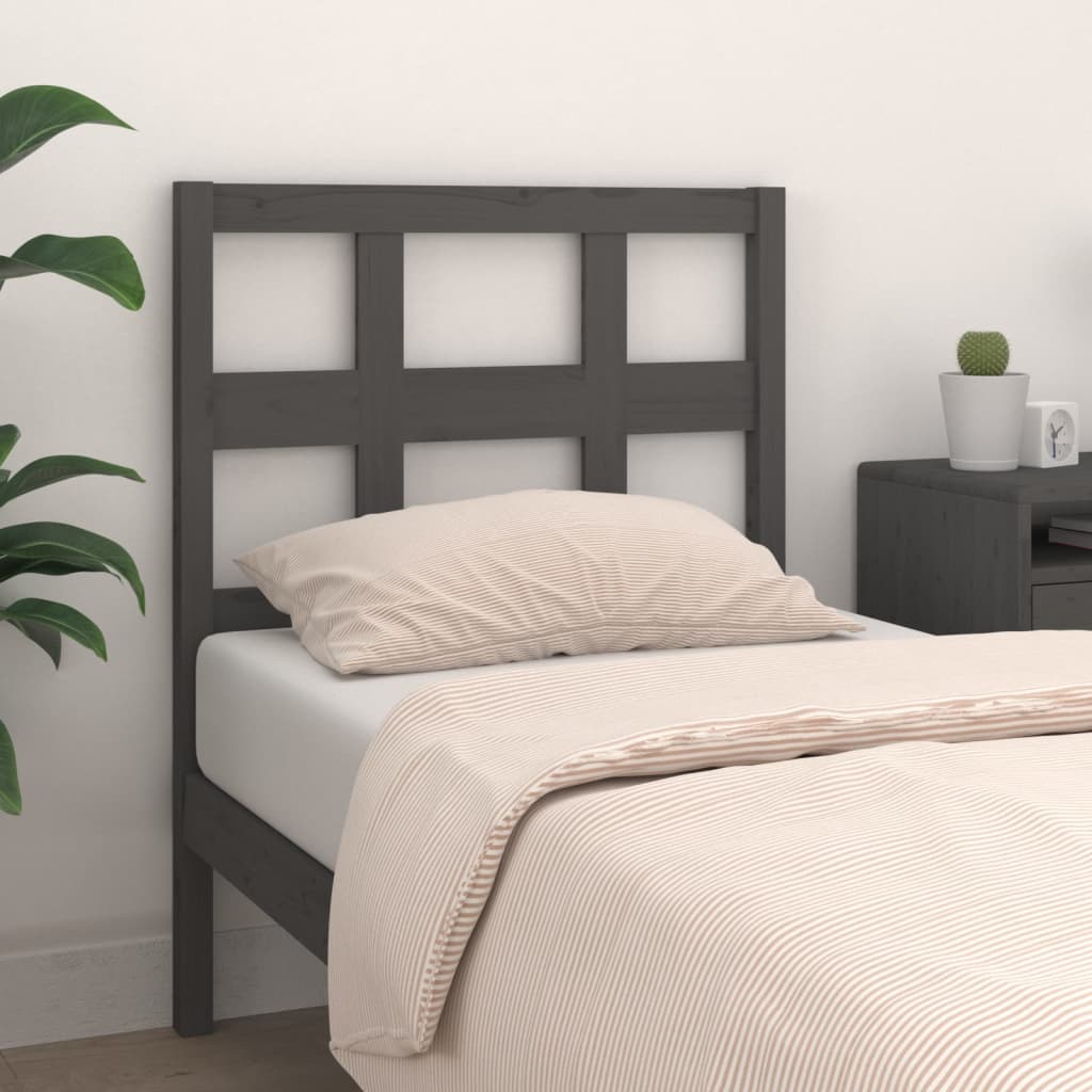 vidaXL Bed Headboard Grey 95.5x4x100 cm Solid Wood Pine