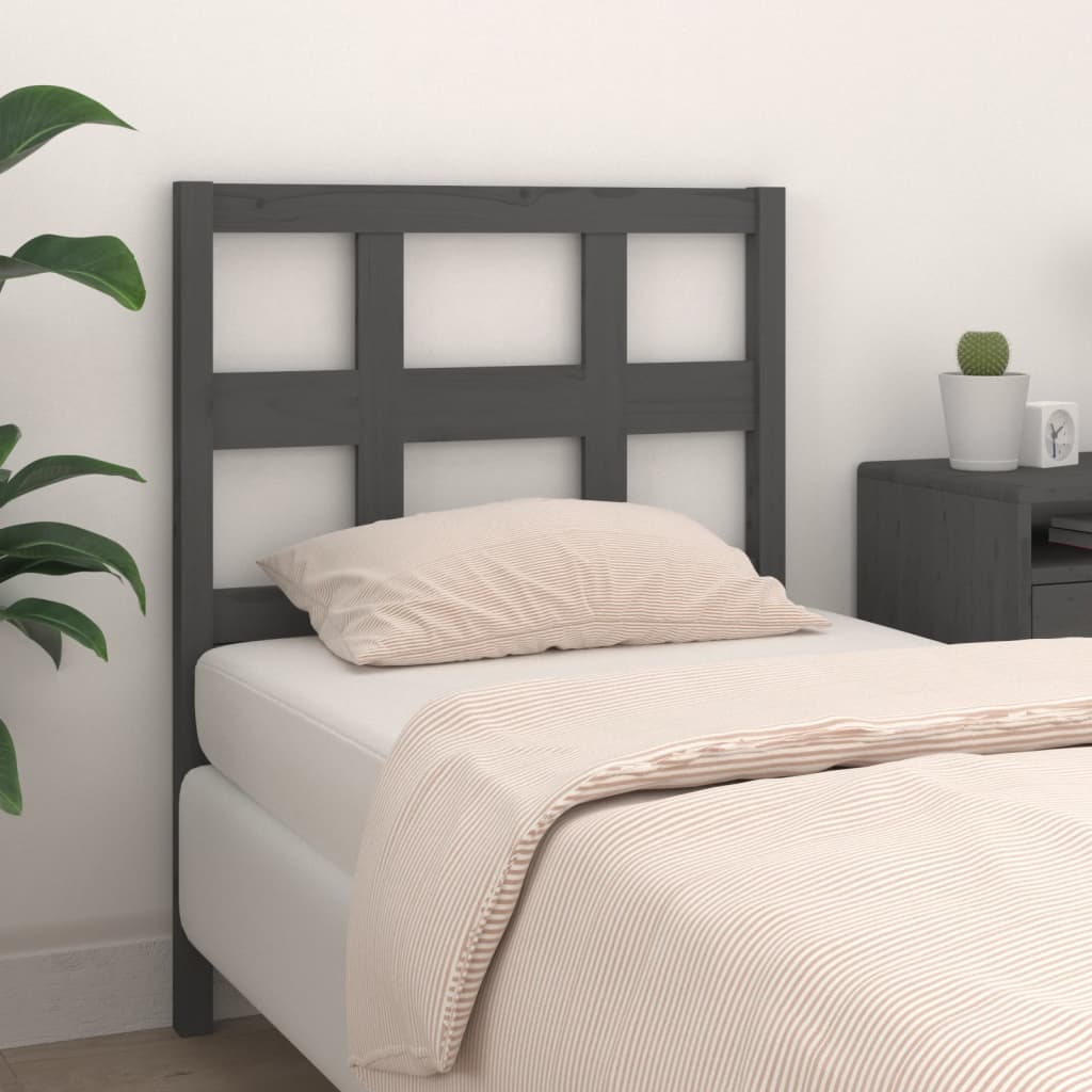 vidaXL Bed Headboard Grey 105.5x4x100 cm Solid Wood Pine