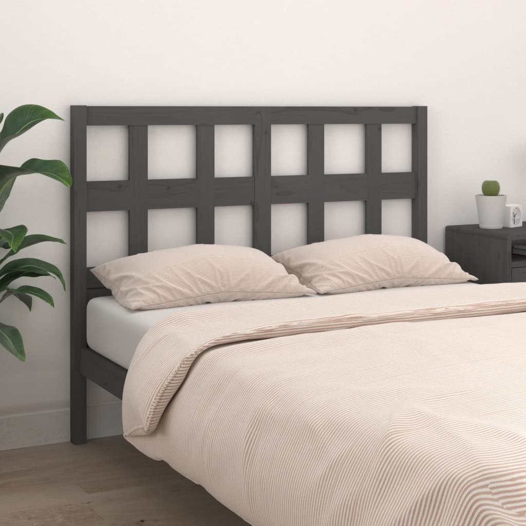 vidaXL Bed Headboard Grey 155.5x4x100 cm Solid Wood Pine