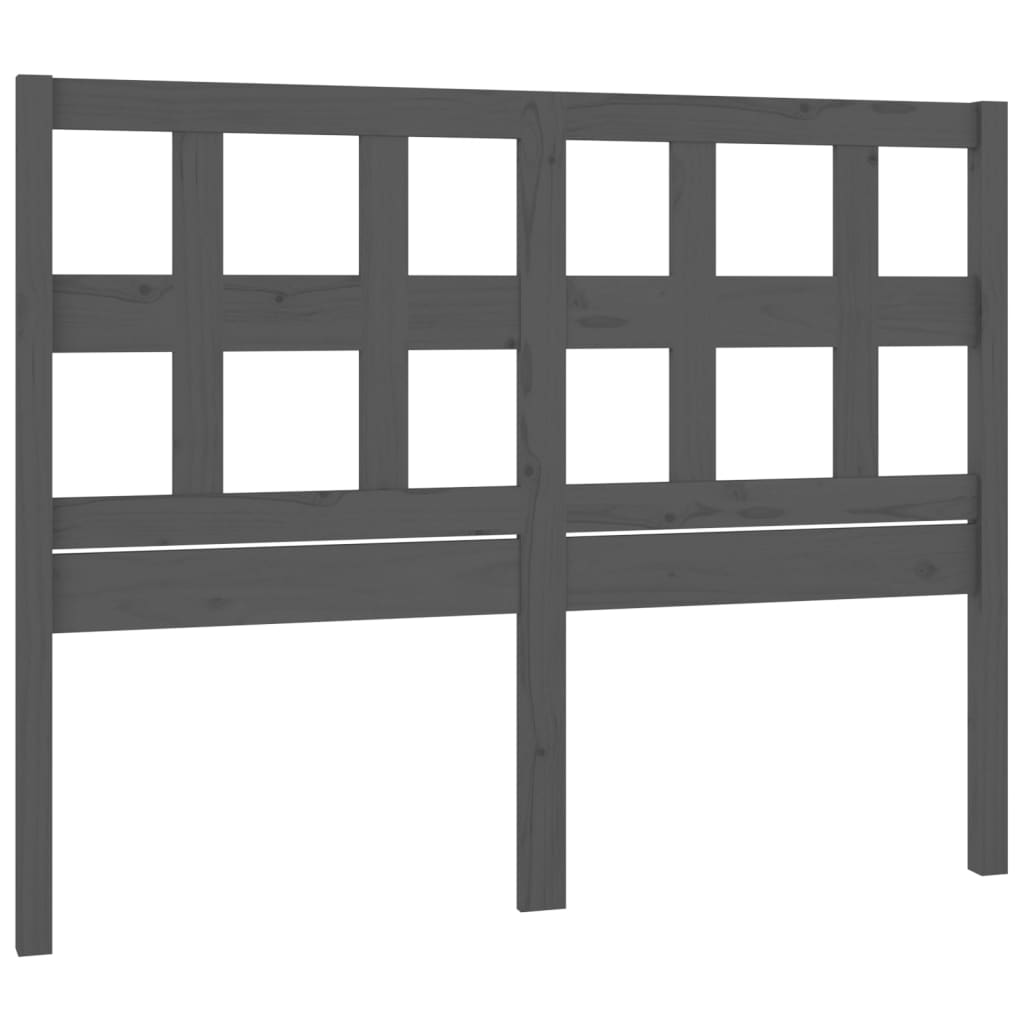 Bed Headboard Grey 165.5x4x100 cm Solid Wood Pine