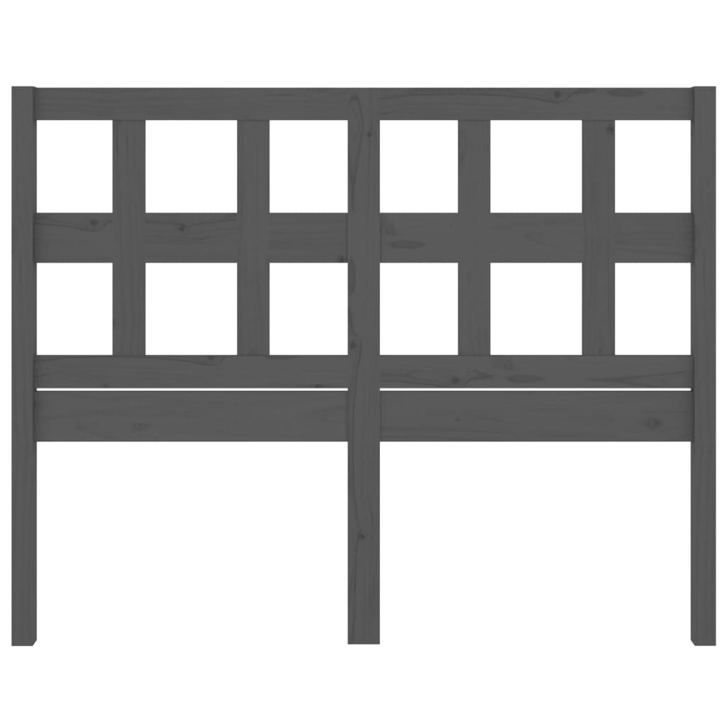 Bed Headboard Grey 185.5x4x100 cm Solid Wood Pine