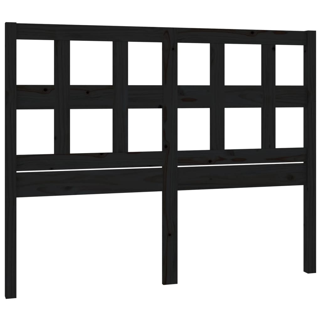 vidaXL Bed Headboard Black 205.5x4x100 cm Solid Wood Pine