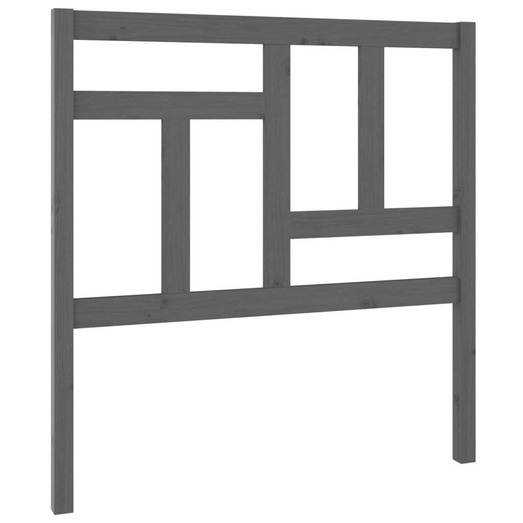 Bed Headboard Grey 95.5x4x100 cm Solid Wood Pine
