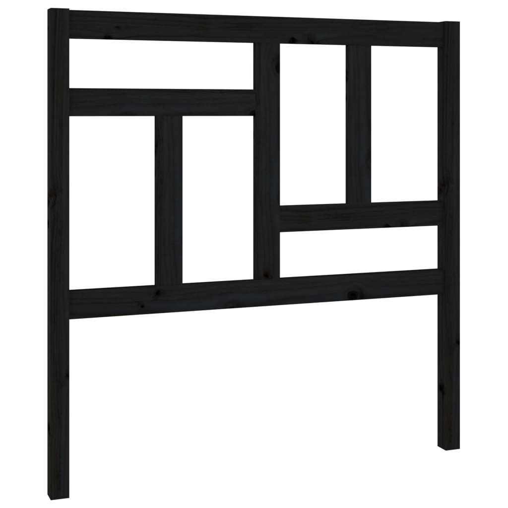 Bed Headboard | Black | Solid pine wood | 95.5 x 4 x 100 cm