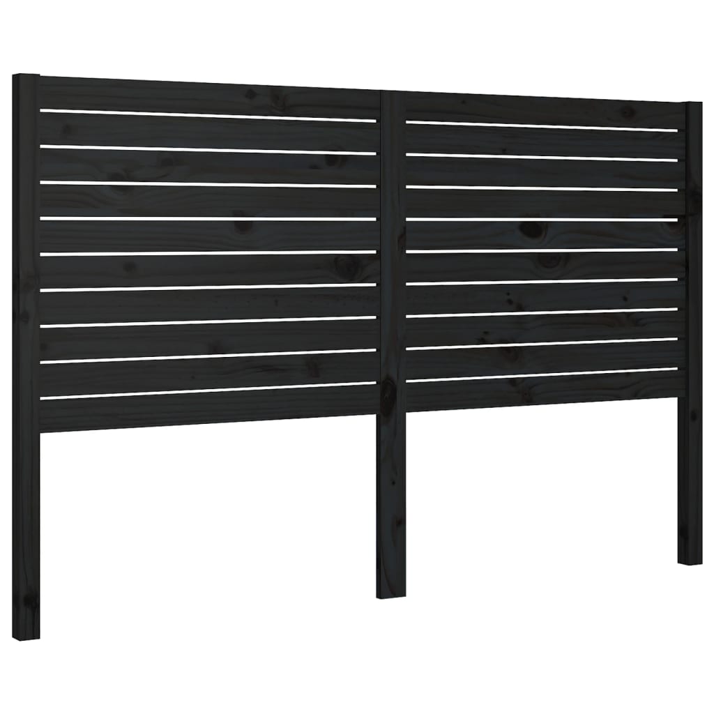 vidaXL Bed Headboard Black 126x4x100 cm Solid Wood Pine