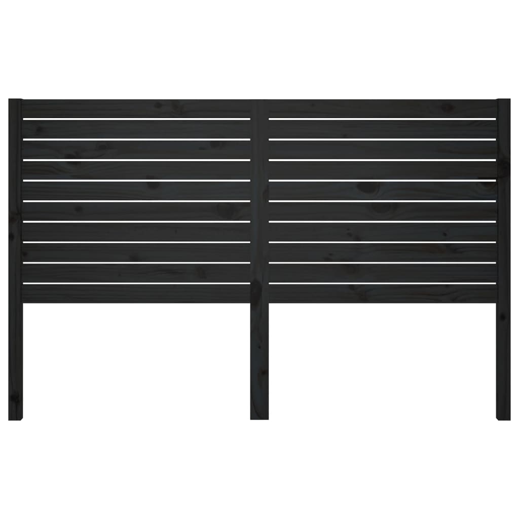 vidaXL Bed Headboard Black 126x4x100 cm Solid Wood Pine