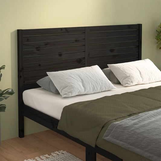 vidaXL Bed Headboard Black 126x4x100 cm Solid Wood Pine