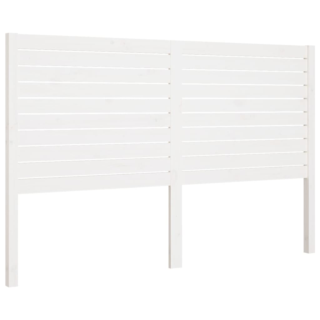 Bed Headboard White 146x4x100 cm Solid Wood Pine