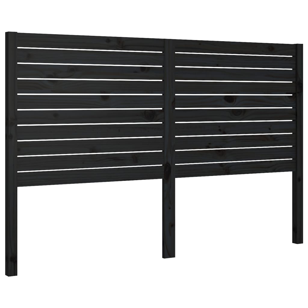 vidaXL Bed Headboard Black 156x4x100 cm Solid Wood Pine