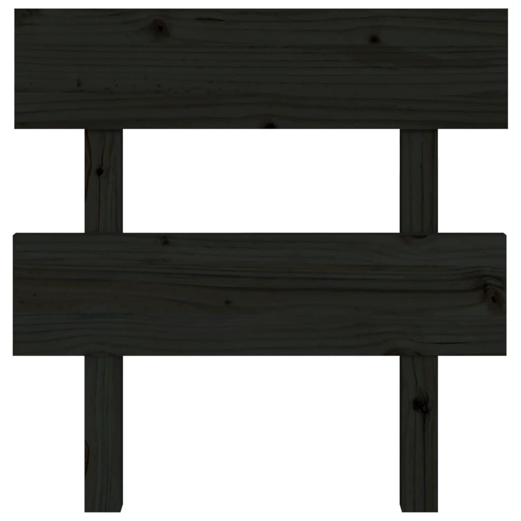 Bed Headboard Black 103.5x3x81 cm Solid Wood Pine