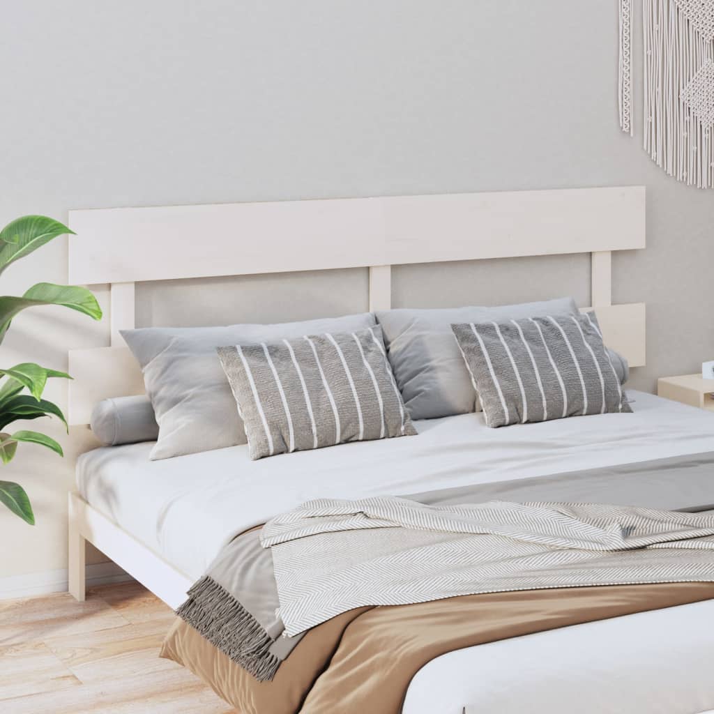 vidaXL Bed Headboard White 204x3x81 cm Solid Wood Pine