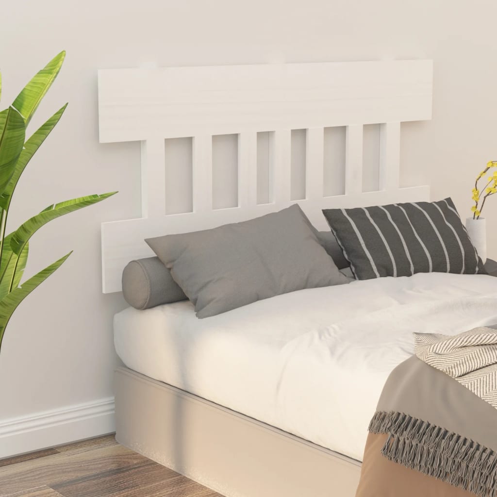 Bed Headboard White 143.5x3x81 cm Solid Wood Pine