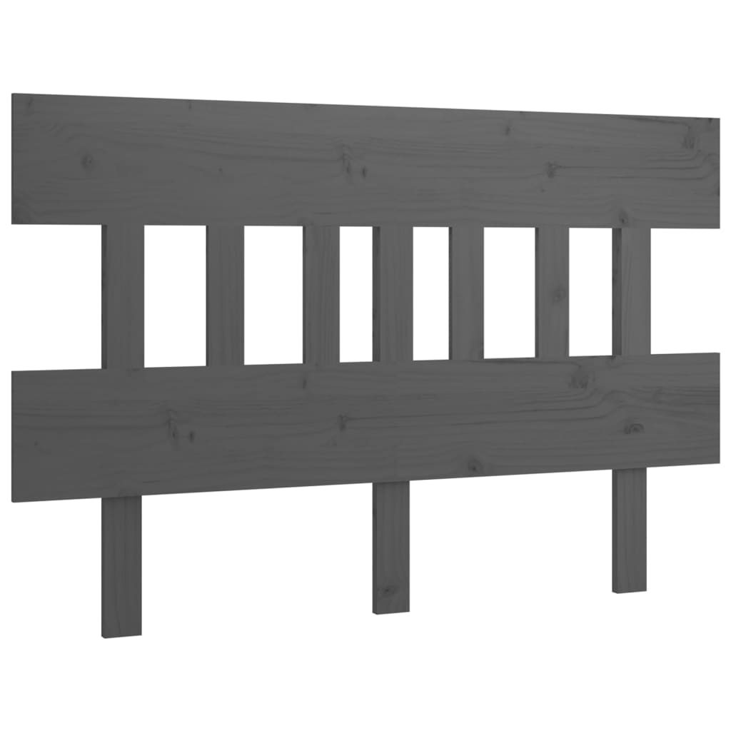 Bed Headboard Grey 163.5x3x81 cm Solid Wood Pine