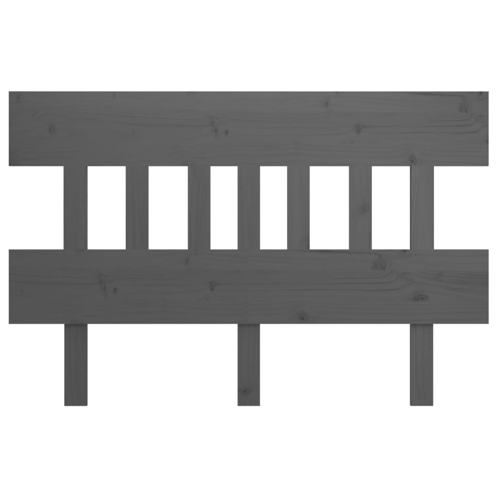 Bed Headboard Grey 183.5x3x81 cm Solid Wood Pine