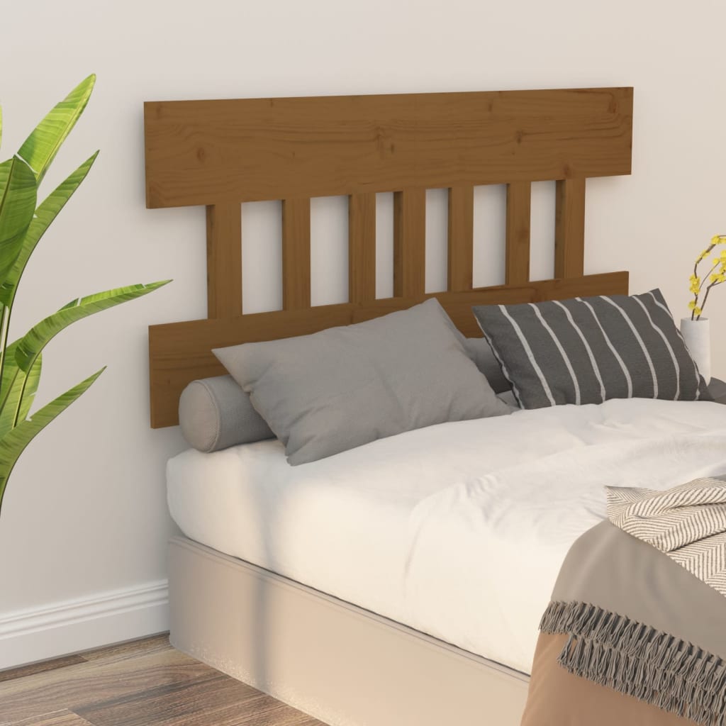 Bed Headboard Honey Brown 203.5x3x81 cm Solid Wood Pine