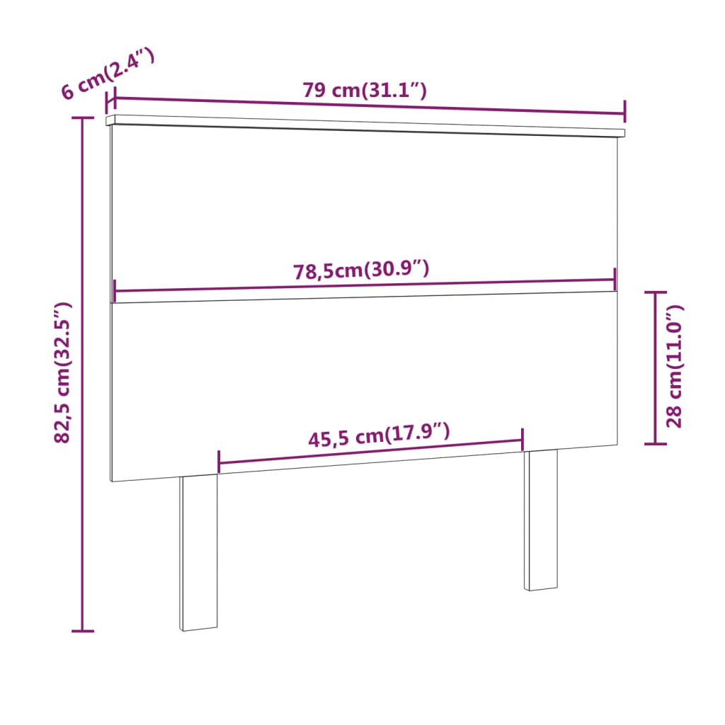 Bed Headboard Honey Brown 79x6x82.5 cm Solid Wood Pine