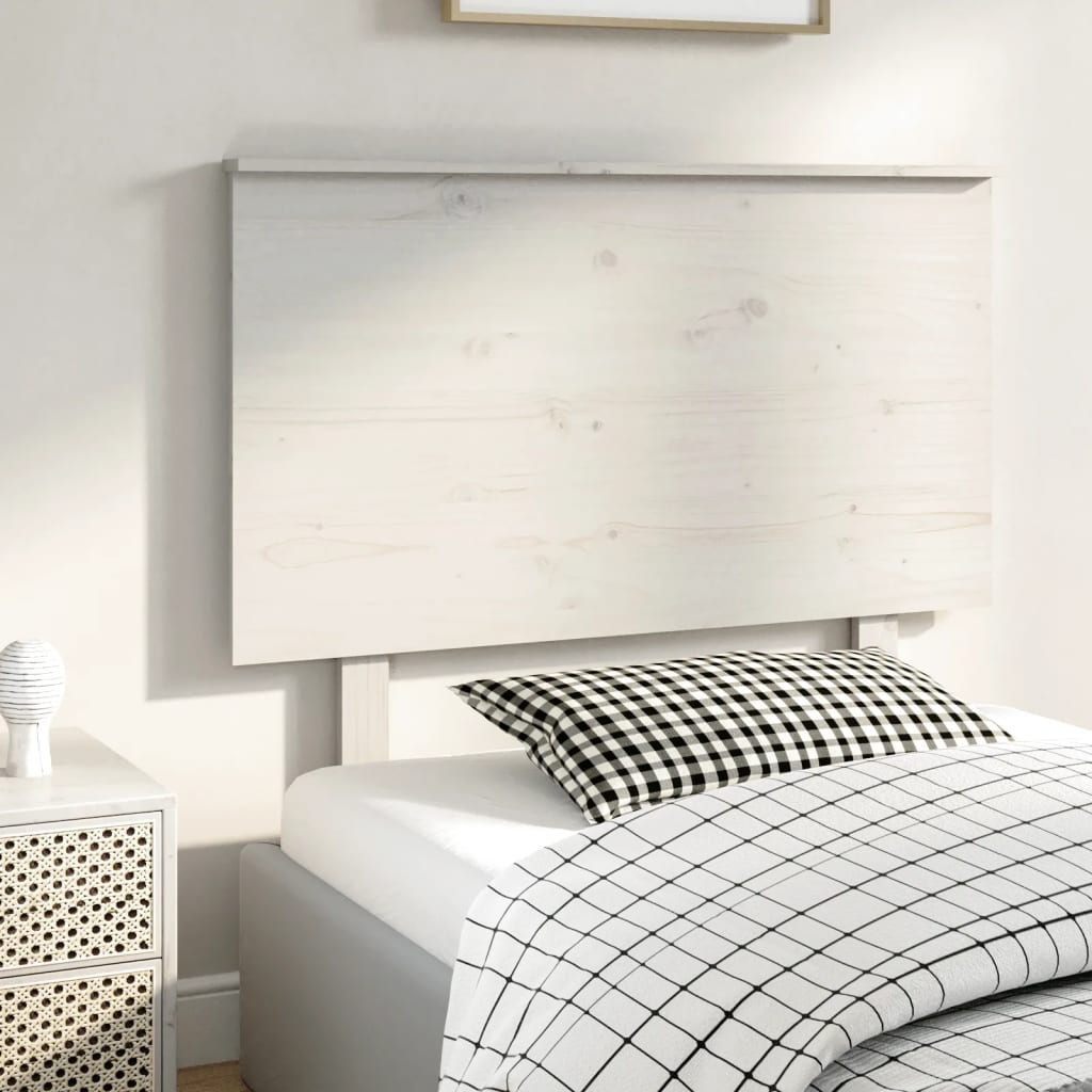 Bed Headboard White 104x6x82.5 cm Solid Wood Pine