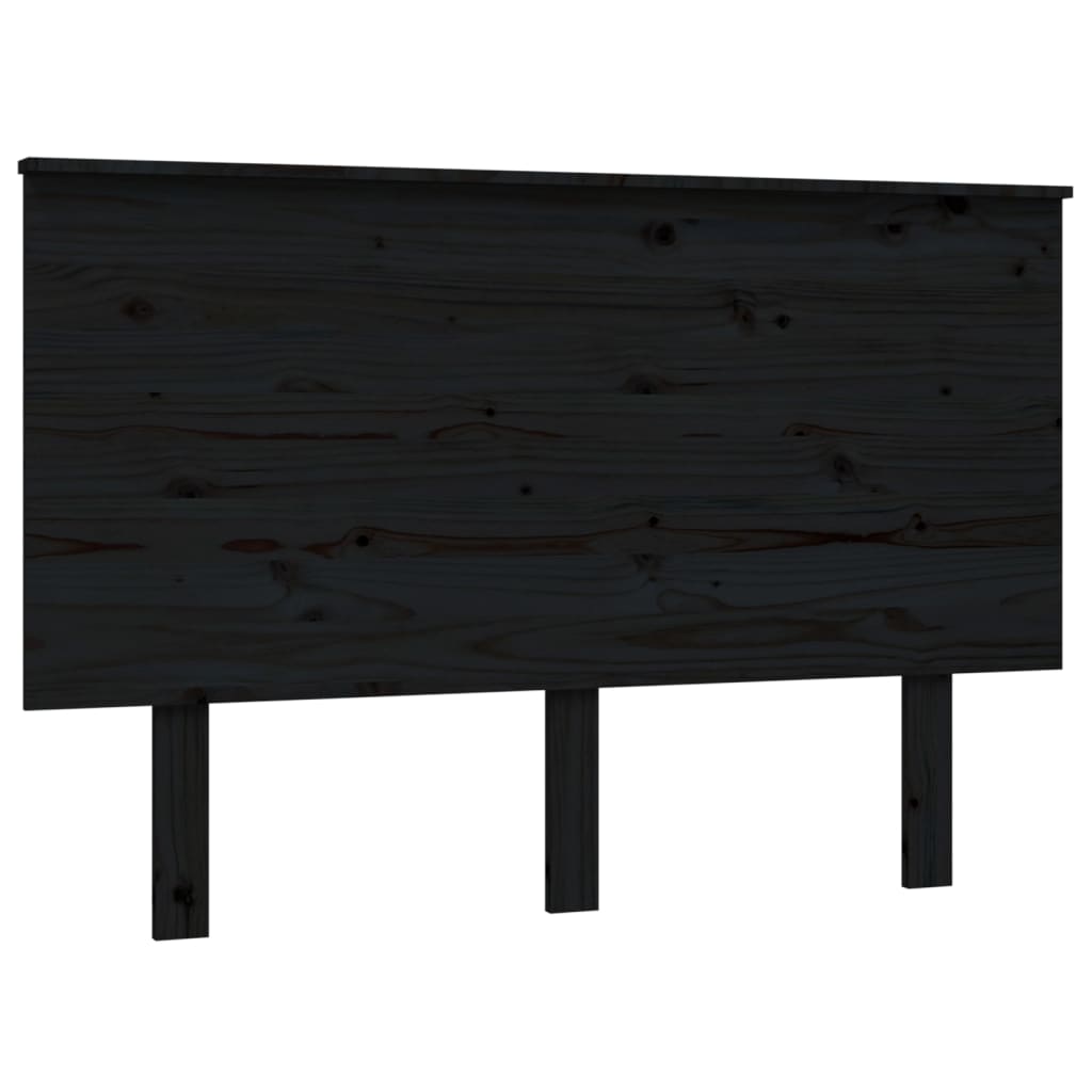 vidaXL Bed Headboard Black 124x6x82.5 cm Solid Wood Pine