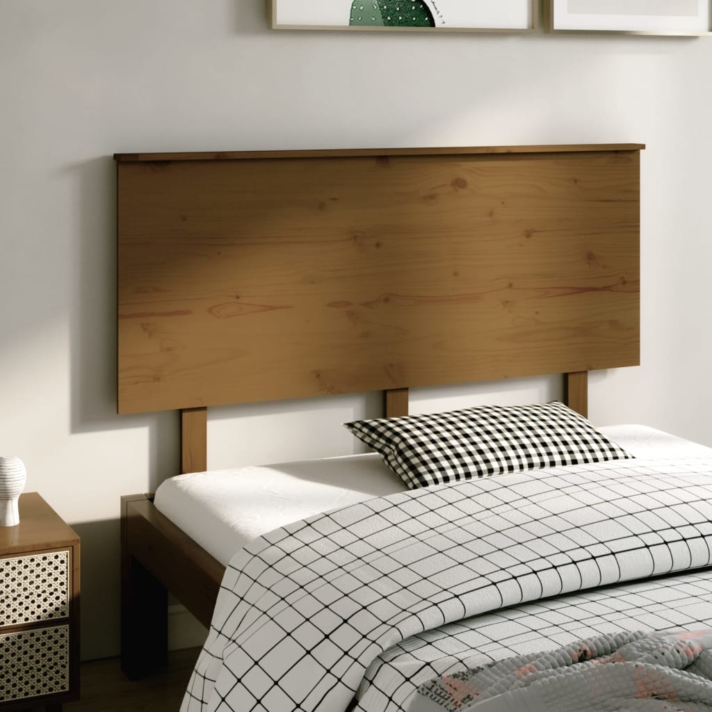 vidaXL Bed Headboard Honey Brown 139x6x82.5 cm Solid Wood Pine