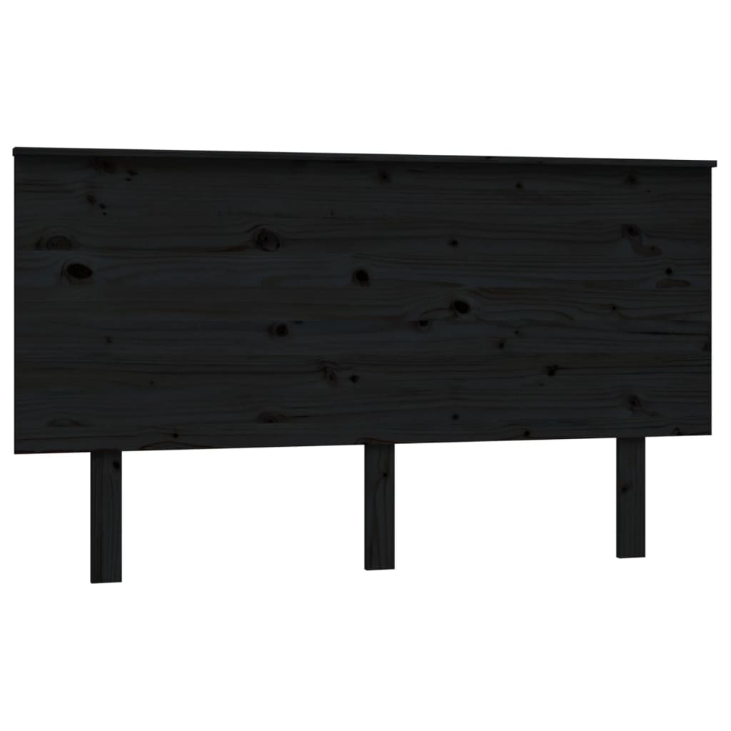 vidaXL Bed Headboard Black 144x6x82.5 cm Solid Wood Pine