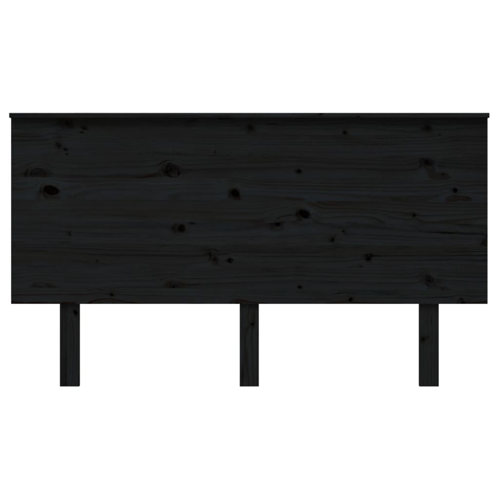 vidaXL Bed Headboard Black 144x6x82.5 cm Solid Wood Pine