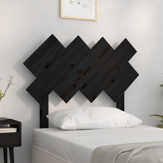 vidaXL Bed Headboard Black 92x3x81 cm Solid Wood Pine