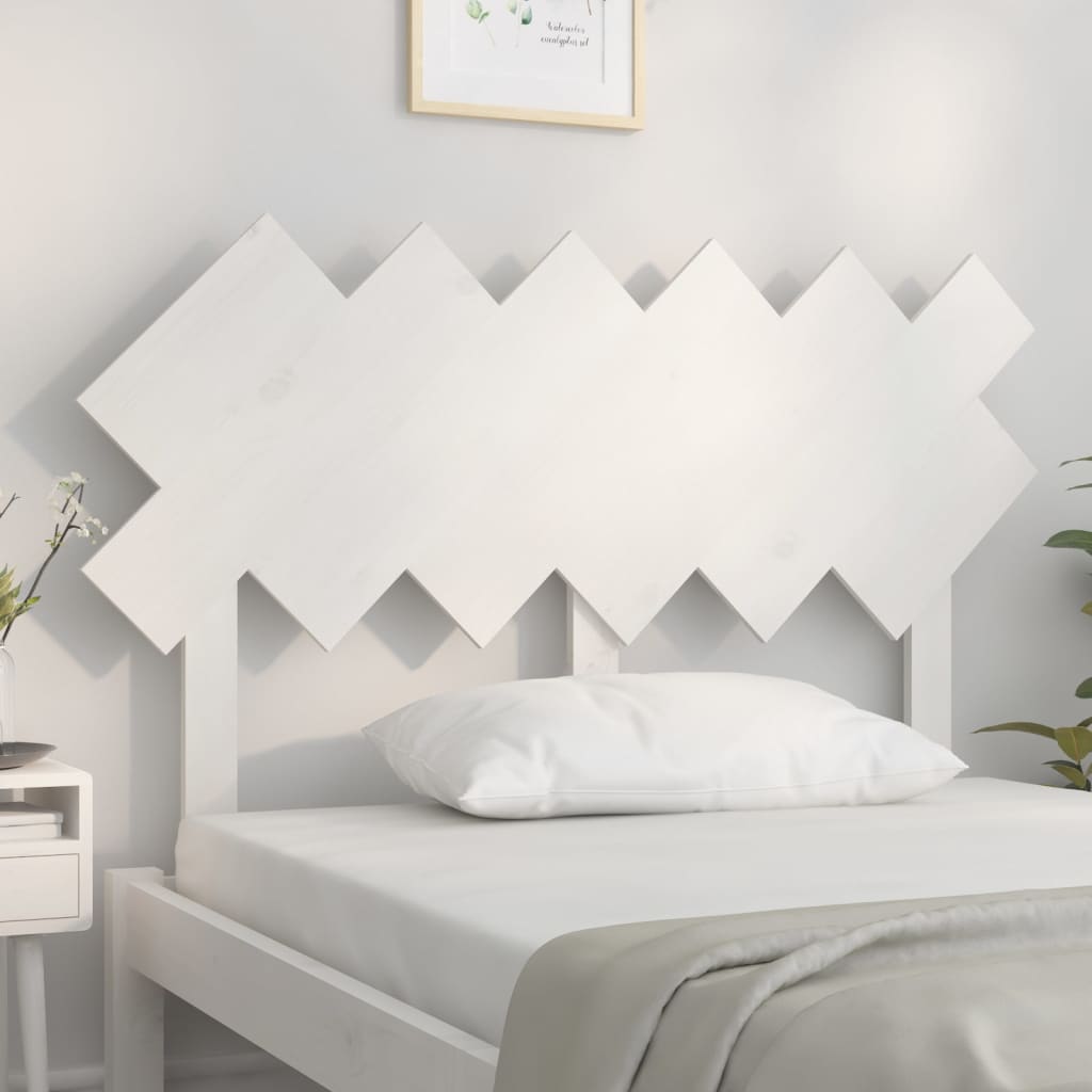 vidaXL Bed Headboard White 122.5x3x80.5 cm Solid Wood Pine