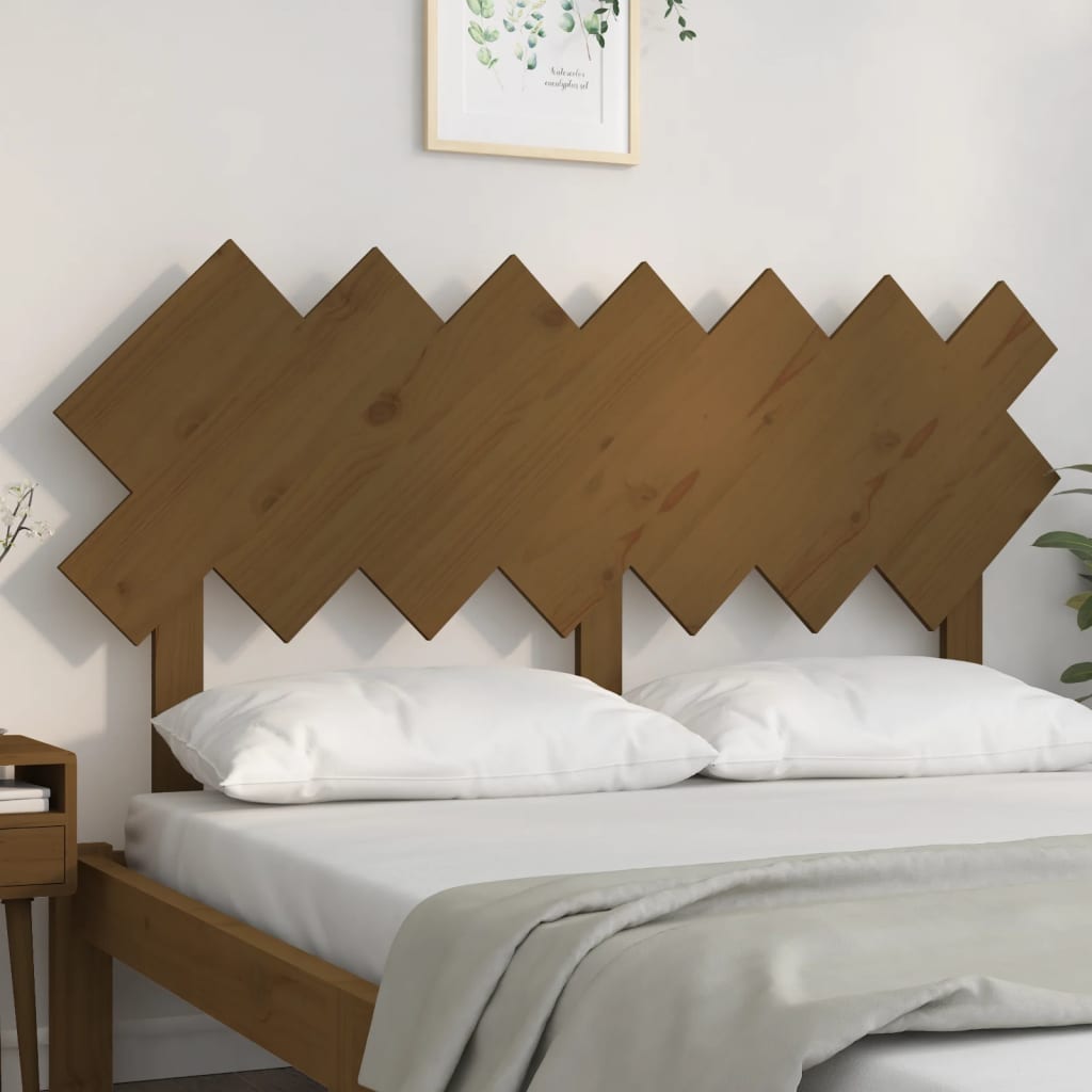 Bed Headboard Honey Brown 141x3x80.5 cm Solid Wood Pine