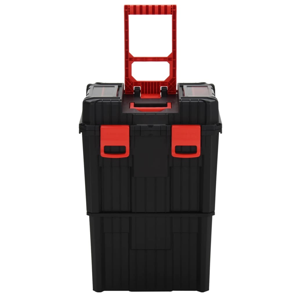 vidaXL Toolbox Trolley Black and Red Polypropylene