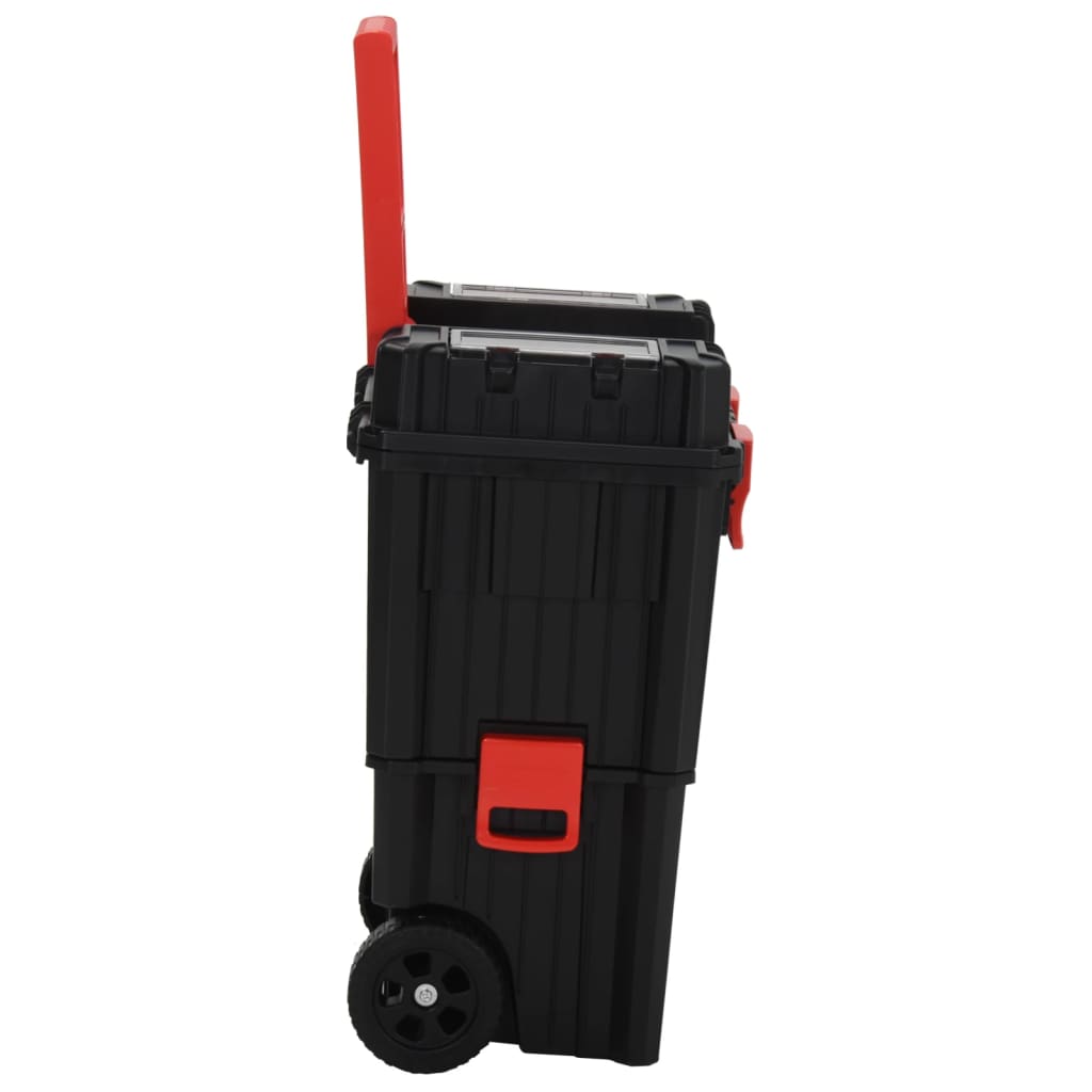 vidaXL Toolbox Trolley Black and Red Polypropylene