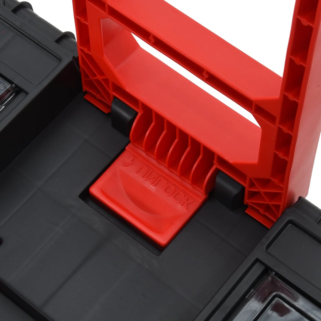 vidaXL Toolbox Trolley Black and Red Polypropylene