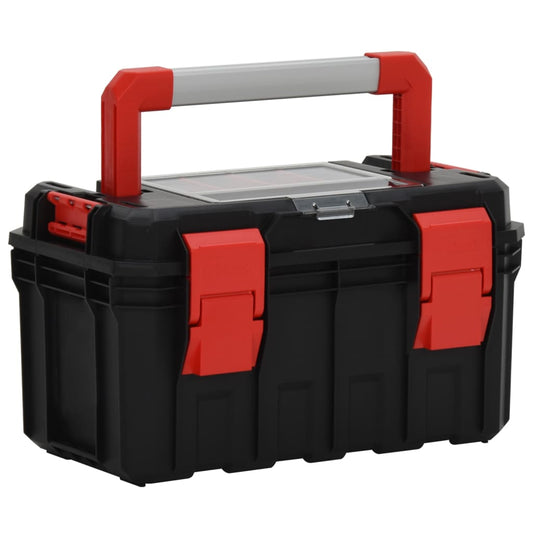 vidaXL Tool Box Black and Red 45x28x26.5 cm