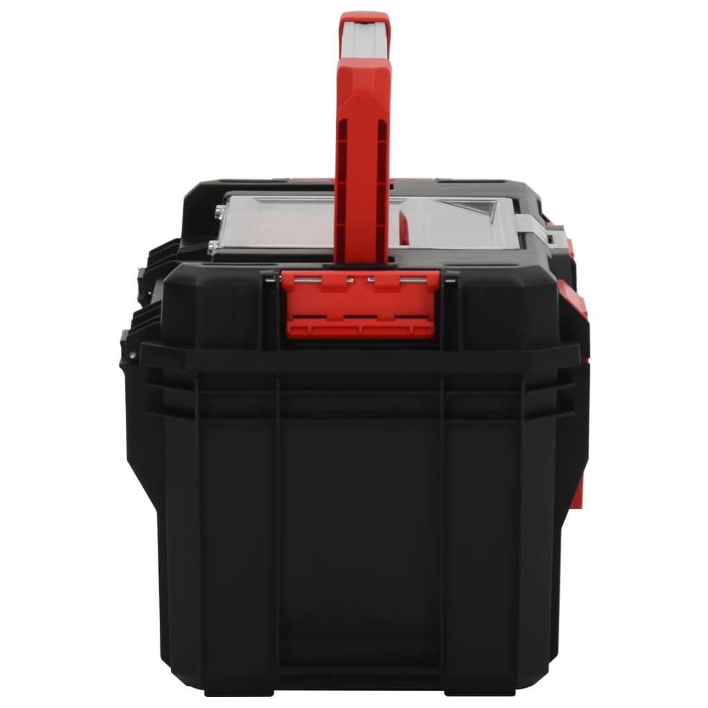 vidaXL Tool Box Black and Red 45x28x26.5 cm