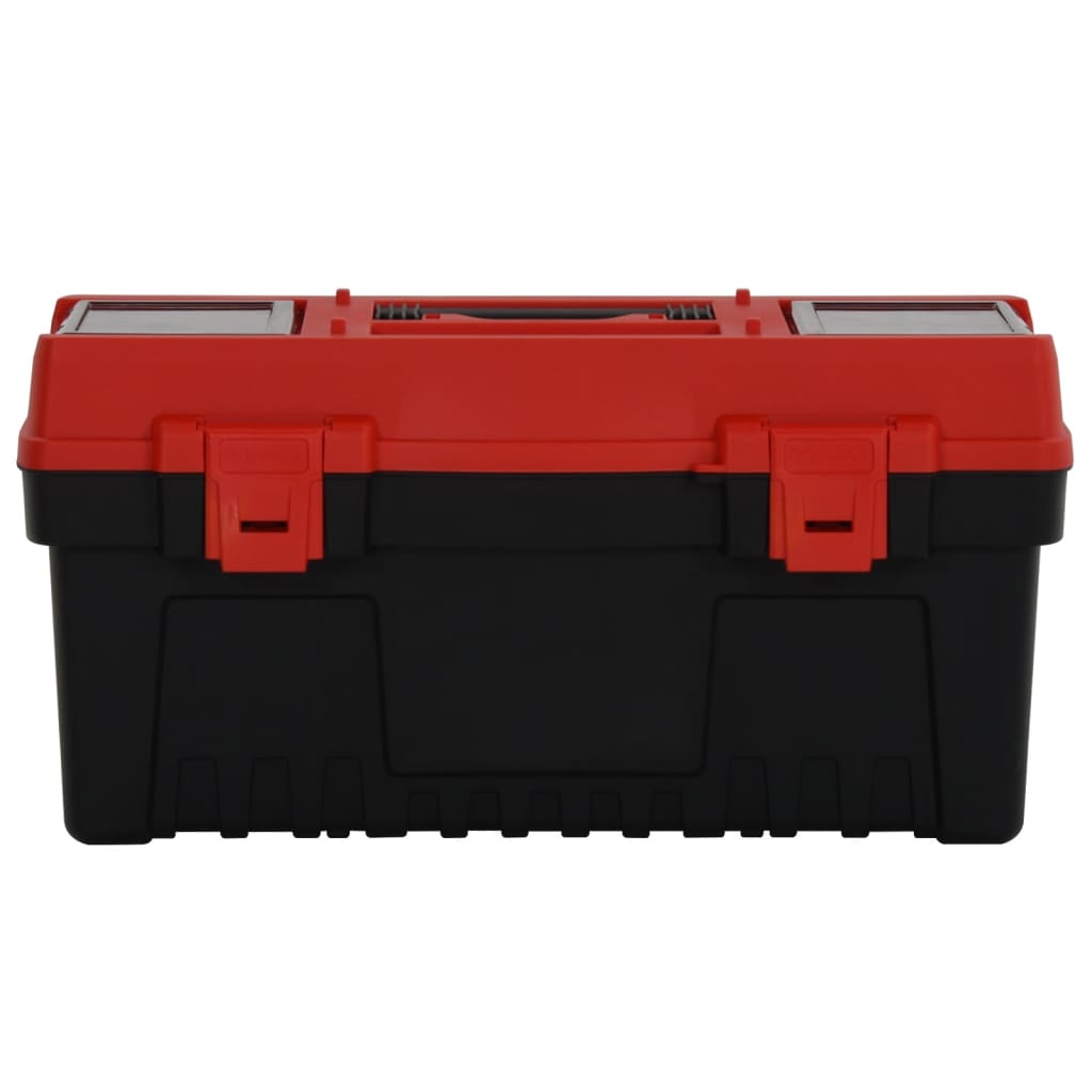 vidaXL 2 Piece Tool Box Set Black and Red Polypropylene